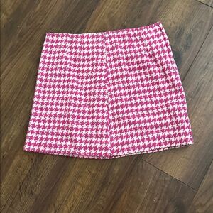 LILLY PULITZER SIZE 8 PINK HOUNDSTOOTH WOOL BLEND